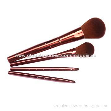 High-end Makeup Brush Set, Nylon Hair, Aluminum Ferrule and Aluminum Handle with Rhinestone